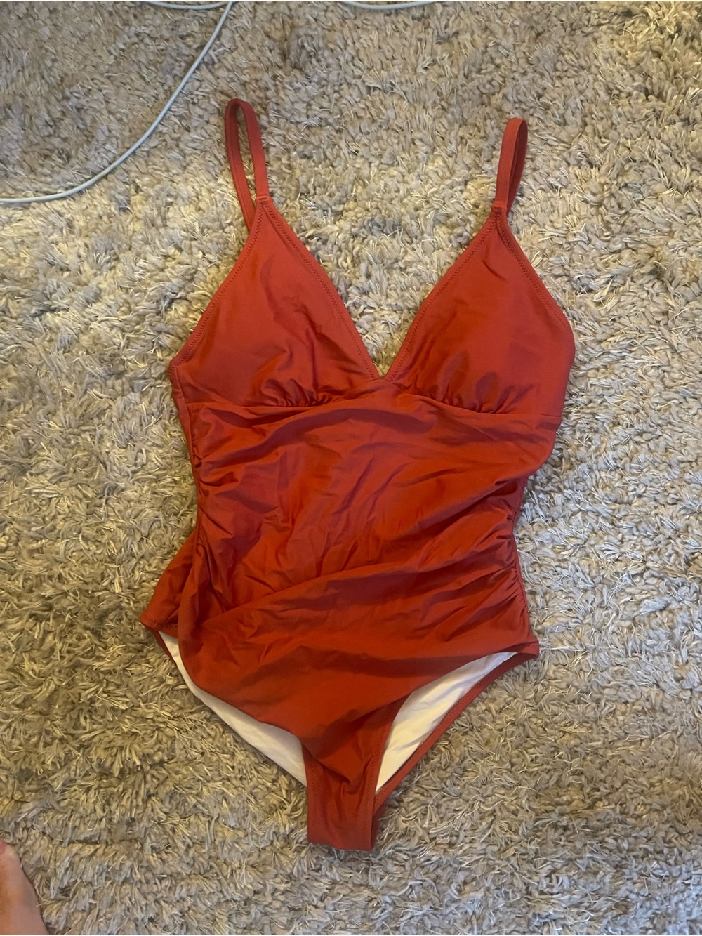 Cupshe rust red one piece v neck